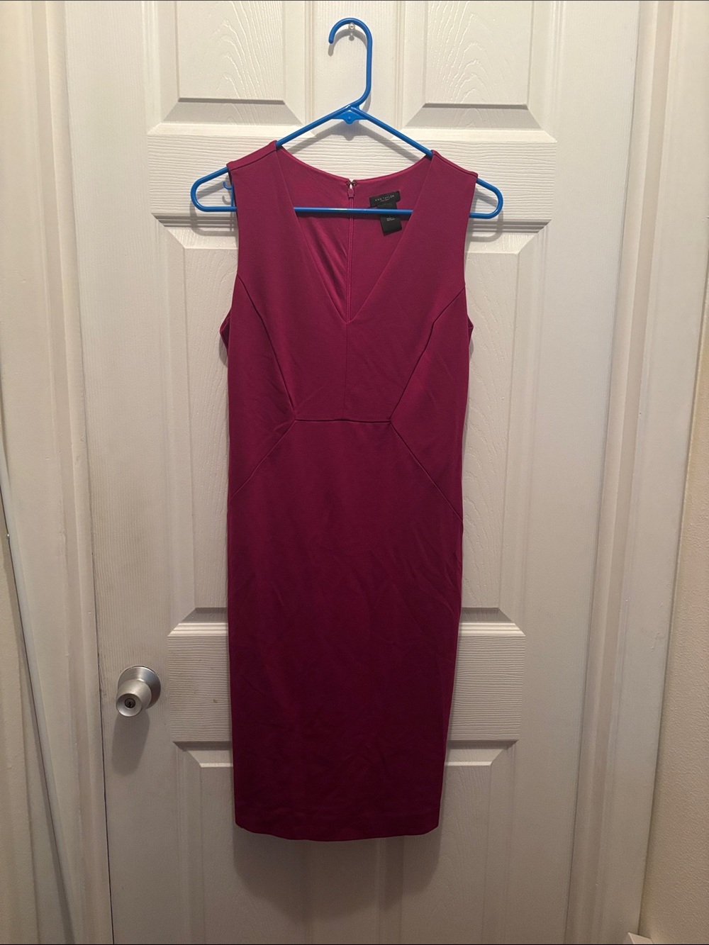 Ann Taylor Factory Sleeveless Magenta Sheath Midi Dress